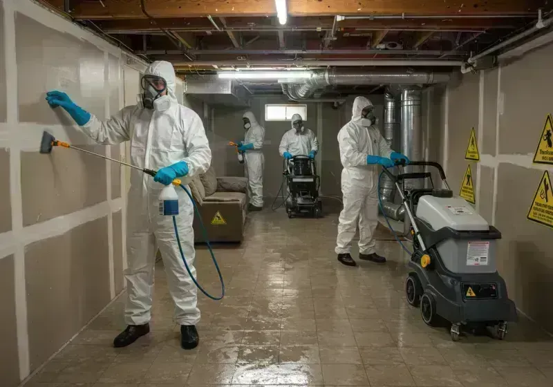 Basement Moisture Removal and Structural Drying process in Hancock County, ME